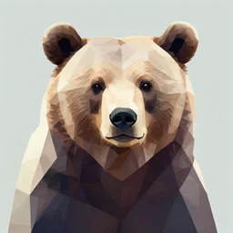 A geometric portrait of a bear