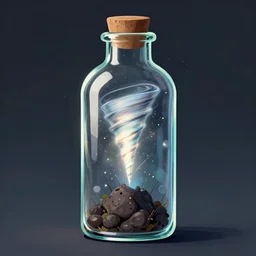 tornado in a bottle, digital art, trending on artstation