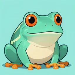 photo { teal frog } with orange!! eyes
