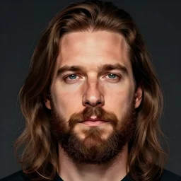 joe rogan with long hair and a beard closeup character portrait art by donato giancola, craig mullins, digital art, trending on artstation