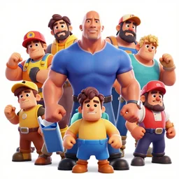 dwayne johnson, clash royal style characters, unreal engine 5, octane render, detailed, brawl stars, cinematografic, cinema 4 d, artstation trending
