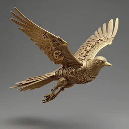 concept art, filigre bird golem flying. detailed, elegant high quality, dynamic lighting, kaladesh, steampunk, cogs, fantasy. artwork by craig j spearing