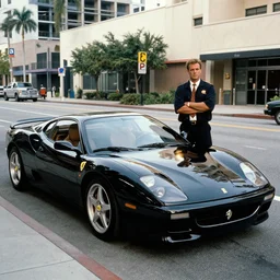 a still of the black ferrari from the tv show miami vice