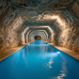 photo of endless underground pool corridors highly detailed 8 k hdr smooth sharp focus high resolution award - winning photo
