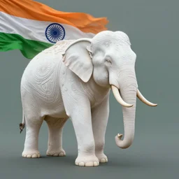 portrait of ethereal white elephant in indian flag colors, intricate detail, ornate, conceptual art, soft light, dynamic, art by artgerm