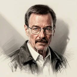 a sketch of Walter White from breaking bad