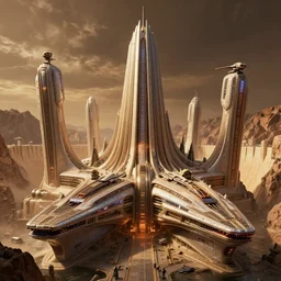 warm, highly detailed cinematic scifi render of 3 d sculpt of spikey jabbas palace cybertron'tyrell headquarters'military chris foss, john harris, subway tunnel hoover dam'aircraft carrier tower'beeple, halo, star wars, ilm, star citizen, halo, mass effect, high tech industrial, artstation unreal, 4 k, 8 k, hd