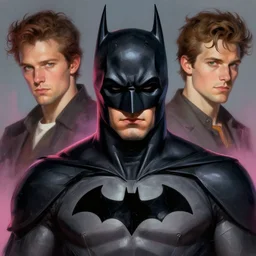 portrait of batman, vaporwave, highly detailed, digital painting, artstation, concept art, smooth, sharp focus, illustration, art by artgerm and greg rutkowski and alphonse mucha
