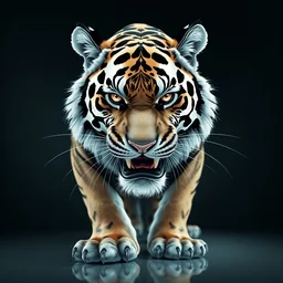 transdimensional tiger mime, realistic, extremely detailed, sharp focus, wide view, smooth, digital illustration, by james jean, by rossdraws, giger, rutkowski