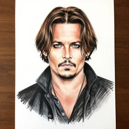 matt groening portrait drawing of johnny depp