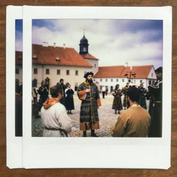 color polaroid from 14 century medieval poland candid shot by Tarkovsky