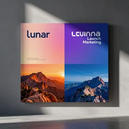 branding for a marketing company called : lunar launch marketing. colorful, sleek, modern