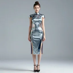 fullbody els woman wearing wearing futuristic qipao