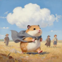 Cloud Champion Hamster knight roaming the windswept field dave dorman edson campos christopher young jeff simpson allison carl hiro izawa paul chadeisson pastel painting