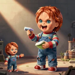 illustrated instructions on how to clean screaming chucky doll