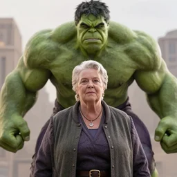 old woman as hulk in avengers movie
