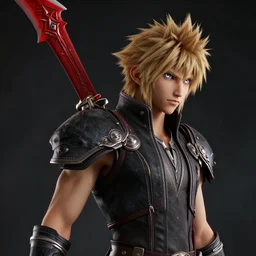 hyper - realistic + photorealistic render with very extreme intricate details, of ajak from eternals in the style of final + fantasy 1 5, large red scythe on back, silver eyes!!, digital game - art by ross tran, movie composition by sana takeda, dramatic cinematic lighting by greg rutkowski