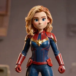 brie larson ’ s captain marvel as a highly detailed stop motion puppet, in the style of laika studios ’ s paranorman, coraline, kubo and the two strings shot in the style