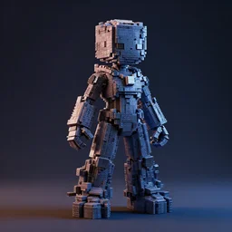 cyberfunk sculpture made of rectangle tetris, octane render, trending on artstation
