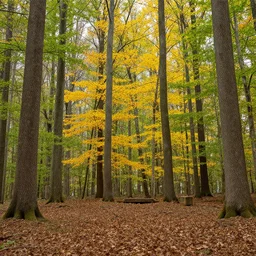 a forest that shows the four seasons