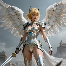 Bayonetta looking gorgeous fighting angels 8k hyperdetailed surrealism