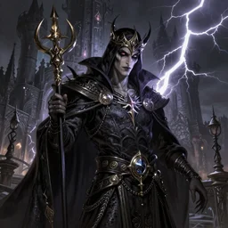 An epic fantasy comic book style portrait of a necromancer, castle setting, horror movie lightning, intricate, elegant, highly detailed, digital painting, artstation, concept art, matte, sharp focus, illustration, art by Artgerm and Greg Rutkowski and Alphonse Mucha