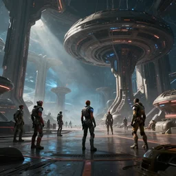 epic science fiction scene, space opera, hd, artstation trending