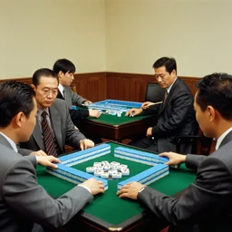 salarymen playing mahjong by john bauer