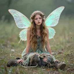 a photo of a homeless fairy