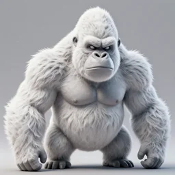 angry tough albino gorilla. interesting 3 d character concept by square enix, game art, hyper detailed, character modeling, cinematic, final fantasy, video game character concept, ray tracing, fur details, maya, c 4 d