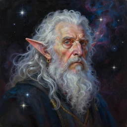 beautiful oil painting with high detail of a wise Space ent made of stars and plasma, hybrid from dungeons and dragons and art direction by James Cameron ;by artgerm; wayne reynolds art station; cinematic quality character render; low angle; ultra high quality model; production quality cinema model; cyber escher punk