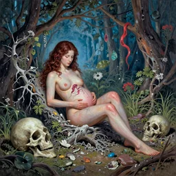 life before birth and death after destruction, surreal and colorful