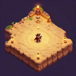 evil dungeon isometric 2. 5 d game level, myvmk, with detailed sand, cartoon, lanterns, pixar, disney, toon shader, arnold maya render, artgerm, artstation by miha rinne
