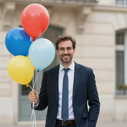 photo of a french avocat with birthday balloons
