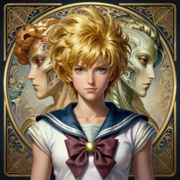 symmetry!! portrait of sailor mercury! alien in the style of horizon zero dawn, machine face, intricate, elegant, highly detailed, digital painting, artstation, concept art, smooth, sharp focus, illustration, art by artgerm and greg rutkowski and alphonse mucha, 8 k
