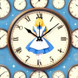 alice in wonderland clock background, pattern clock background, psychedelic