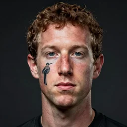mark zuckerberg with face tattoo