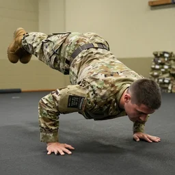in the army doing pushups when hanging upside down