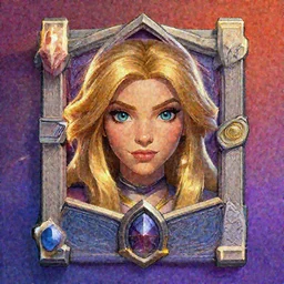 masterpiece head-on symmetrical centered painted portrait, just one head, Imogen Poots as a paladin, blonde hair, RPG character avatar, Hearthstone concept art, pixar, dreamworks, gradient background, splash comics, global illumination lighting, trending on artstation, by lois van baarle, ilya kuvshinov, rossdraws