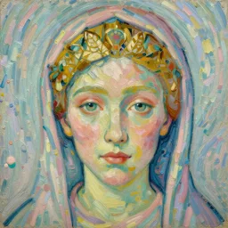 !! portrait of a byzantine empress!! by van gogh, detailed face, symmetrical painting, beautiful expressionist oil painting masterpiece, 8 k resolution, smooth, sharp focus, pastel color palette, trending on artstation
