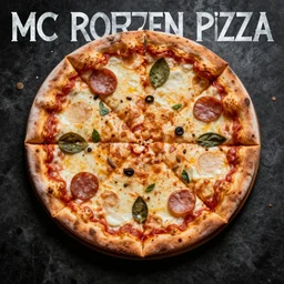 mc frozen pizza album cover, aphex style