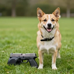 dog with a glock