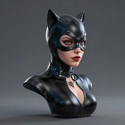 3d render of Catwoman, bust, photorealistic, concept art, finalRender, octane, Unreal Engine
