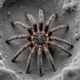 Cellar spider under electron microscope