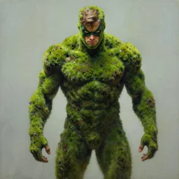 a painting of moss - man superhero by artgerm