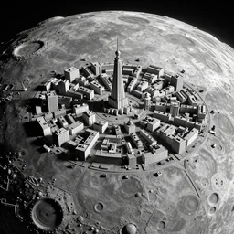photo of a Soviet city on the Moon, extreme details, soft lighting, realistic octane render, 8k