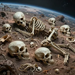 a skull fauna alien sleep on alien planet land by karol bak, james jean, tom bagshaw, rococo, sharp focus, trending on artstation, cinematic lighting, hyper realism, octane render, 8 k, hyper detailed, vivid, ultra detailed, highly detailed