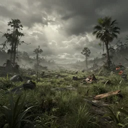 apocalyptic overgrown landscape