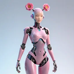 female android with flower antennas