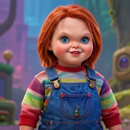 greta thunberg as chucky, vivid colors, high details, cinematic, 8k resolution, beautiful detailed, photorealistic, digital painting, artstation, concept art, smooth, sharp focus, illustration, fantasy background, artstation trending, octane render, unreal engine